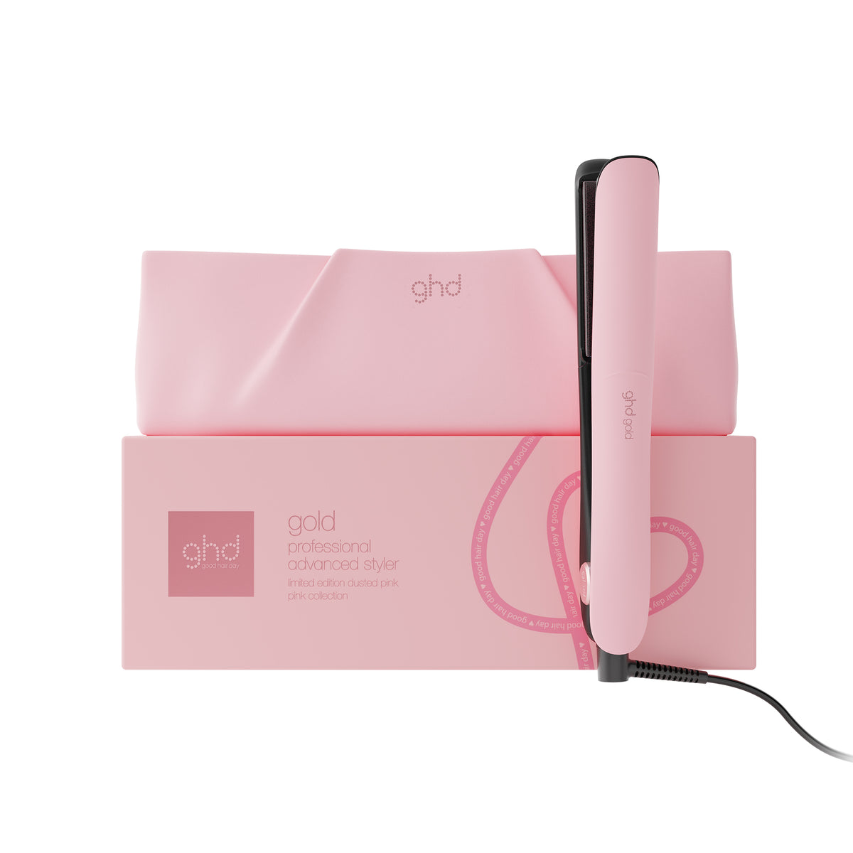 GHD Gold Hair Straightener in Dusted Pink (26mm plate)