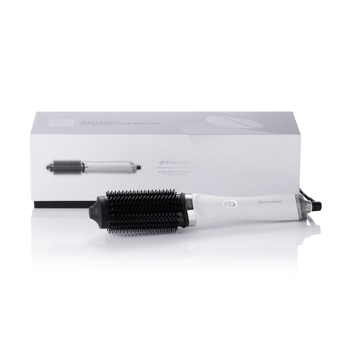 GHD Duet Blow Dry Hair Dryer Brush in White