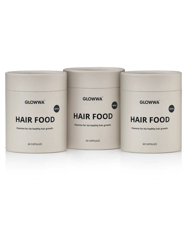 Glowwa Hair Food Mens Hair Vitamins - 3 Month Supply