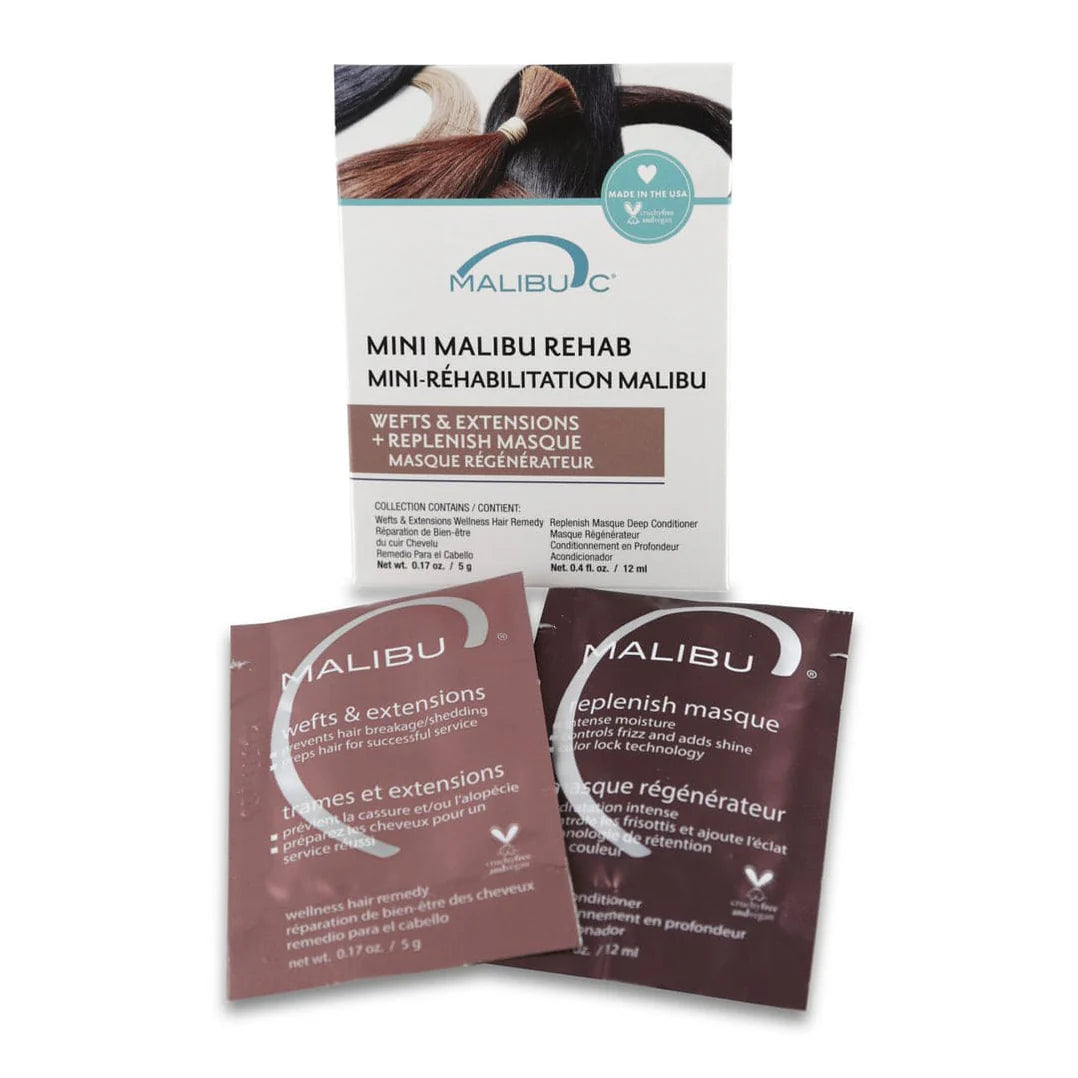 Malibu C Mini Rehab Wefts & Extensions Sachet Duo